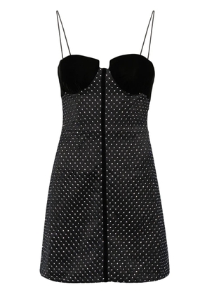 Nafsika Skourti Eclipse crystal-embellished satin dress - Black