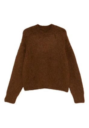 Uma Wang fluffy crew-neck sweater - Brown