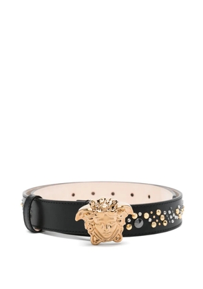 Versace studded medusa leather belt - Black