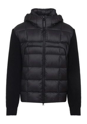 C.P. Company quilted hooded wool-sleeve jacket - Black