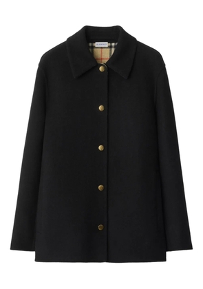 Burberry check-lined wool overshirt - Black