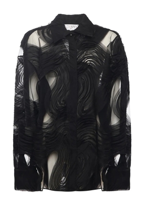 Genny wave-motif shirt - Black