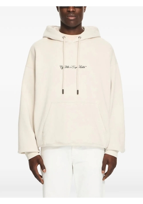 Off-White Script Arrow drawstring hoodie - Neutrals