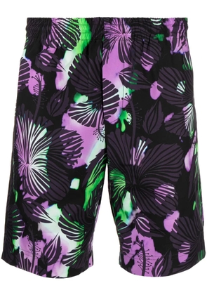 MSGM abstract-print cotton bermuda shorts - Black