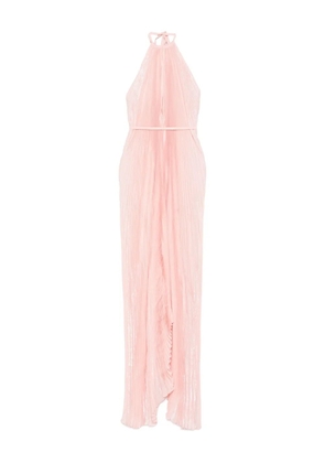 L'IDÉE pleated halterneck gown - Pink