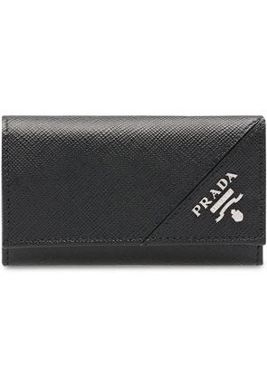Prada leather keychain wallet - Black