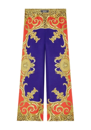 Versace baroque-print elastic-waist trousers - Purple