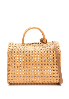 SERPUI Suzy wicker-design tote bag - Brown
