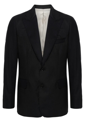 ERALDO frayed pinstriped wool blazer - Blue