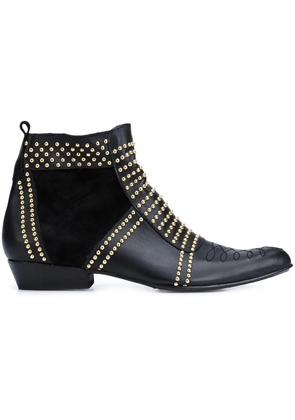 ANINE BING Charlie stud-embellished leather boots - Black