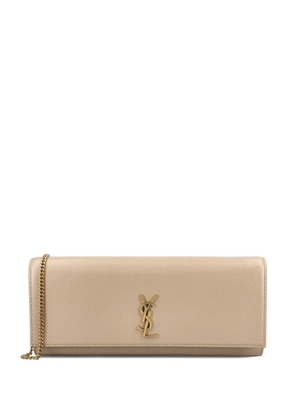 Saint Laurent leather clutch bag - Neutrals