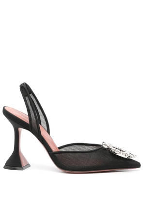 Amina Muaddi 90mm Begum Glass slingback pumps - Black