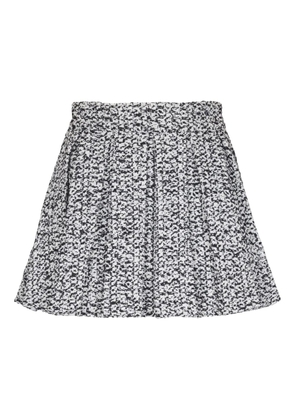 Balmain high-waisted tweed pleated mini skirt - White