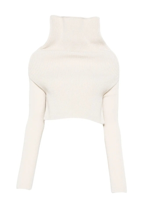 Rick Owens roll-neck ribbed top - White