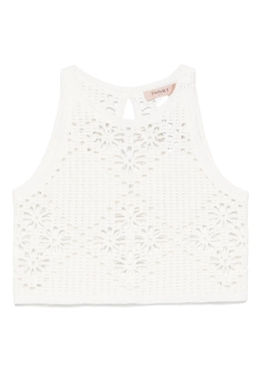 TWINSET crochet-knit crop top - White