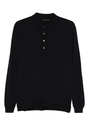 Low Brand long-sleeved buttoned polo shirt - Blue
