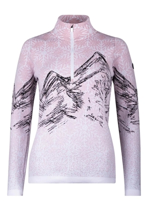 NEWLAND mountain-print zip sweater - Pink