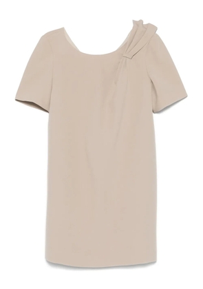 DE SANTIS draped-detail T-shirt - Neutrals