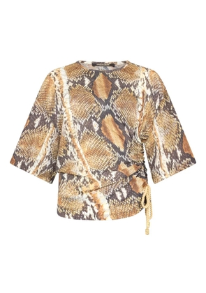 Roberto Cavalli snakeskin-print t-shirt - Brown