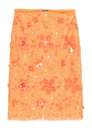 Gucci sequin-embellished midi skirt - Orange