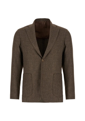 Barba Melange wool blazer - Brown