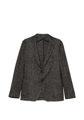Tagliatore single-breasted herringbone blazer - Black