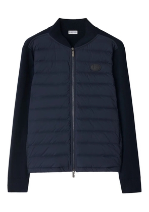 Burberry quilted-motif wool nylon padded jacket - Blue