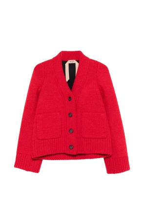 Nº21 button-up flap-pocket cardigan - Red