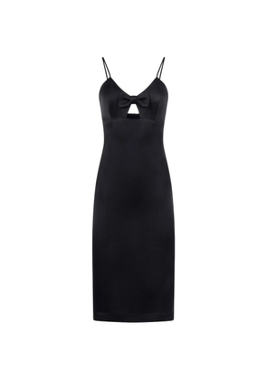 Mia Peculiar bow crepe midi dress - Black