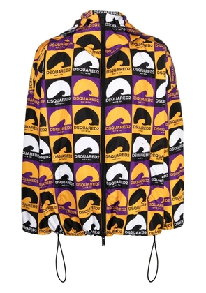 DSQUARED2 logo-print hooded jacket - Yellow