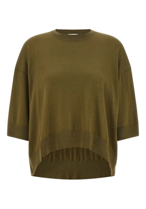 Nude asymmetrical-hem wool sweater - Green