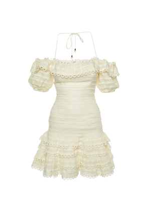ZIMMERMANN off-shoulder mini dress - White