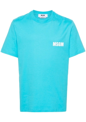 MSGM logo-print cotton T-shirt - Blue