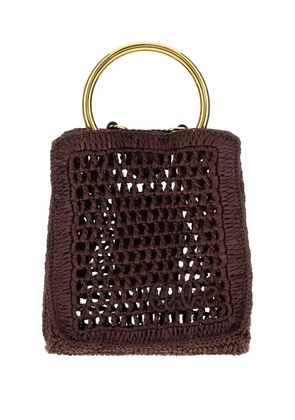 Chloé raffia circle-handle tote bag - Brown