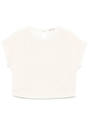 Moncler tweed T-shirt - Neutrals