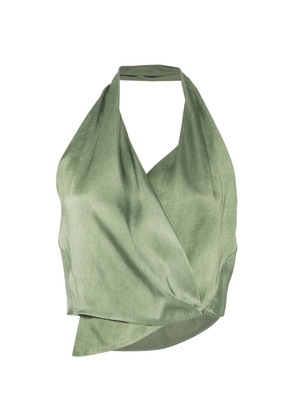 Cortana wrap V-neck top - Green
