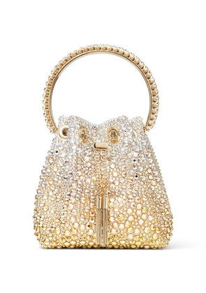 Jimmy Choo Bon Bon crystal-embellished bucket bag - Gold
