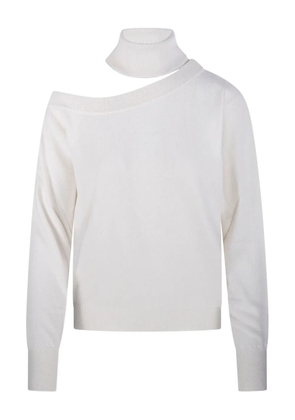 Federica Tosi off-shoulder turtleneck sweater - White