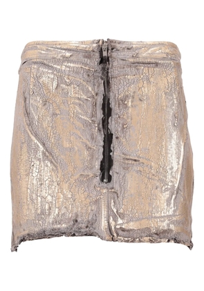 Rick Owens DRKSHDW zip mini skirt - Gold