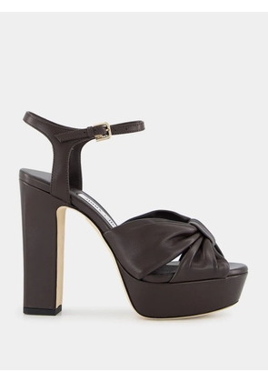 Jimmy Choo knotted platform sandals - COFFEE BROWN