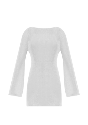 Bond-eye long sleeve beach dress - White