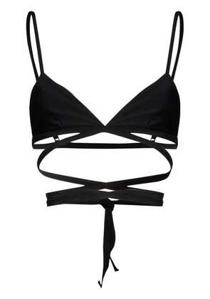 Matteau wrap-tie bikini top - Black