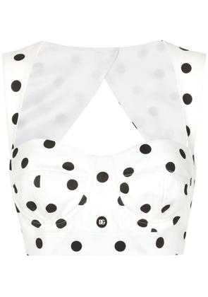 Dolce & Gabbana polka-dot corset top - White