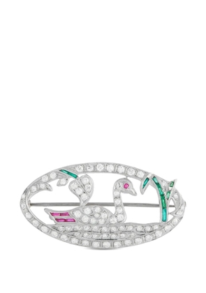 LB Exclusive diamond white gold brooch - Silver