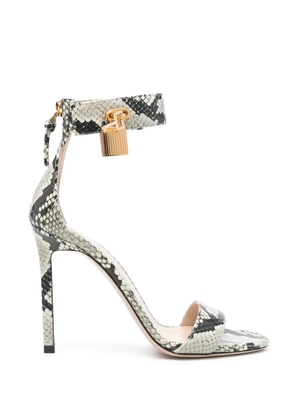 TOM FORD 105mm Padlock leather sandals - Black