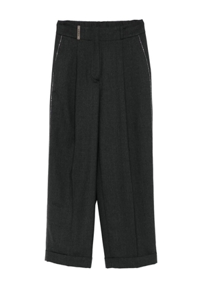 Peserico embellished-cuffed trousers - Grey