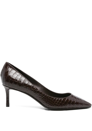 Jimmy Choo crocodile-embossed pointed-toe pumps - Brown