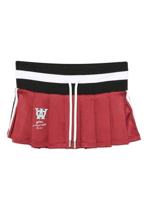 Off-White pleated drawstring skirt - Red