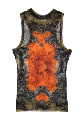 Jean Paul Gaultier printed sleeveless top - Black