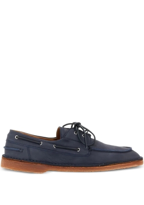 Buttero leather lace-up boat shoes - Blue